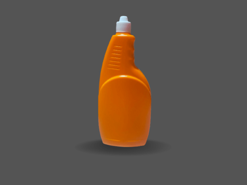 Orange plastic trigger spray bottle