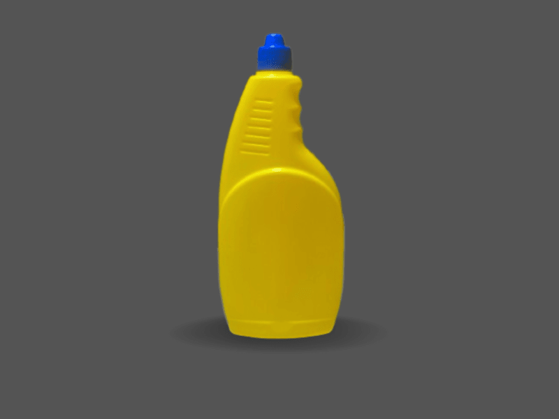 Yellow plastic trigger spray bottle