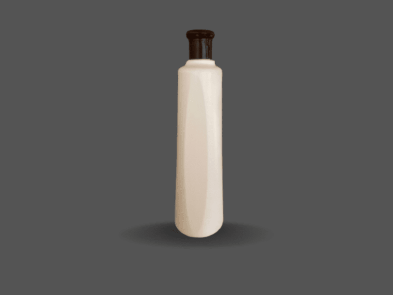 Plastic lotion bottle with brown cap