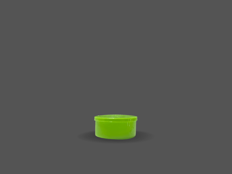 Green plastic ointment jar