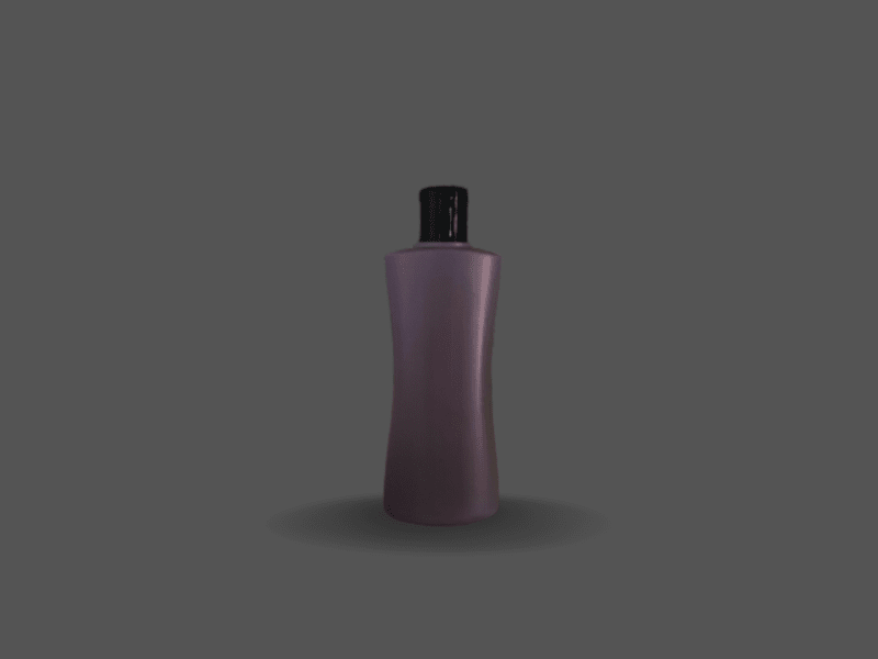 Grey plastic shower gel bottle