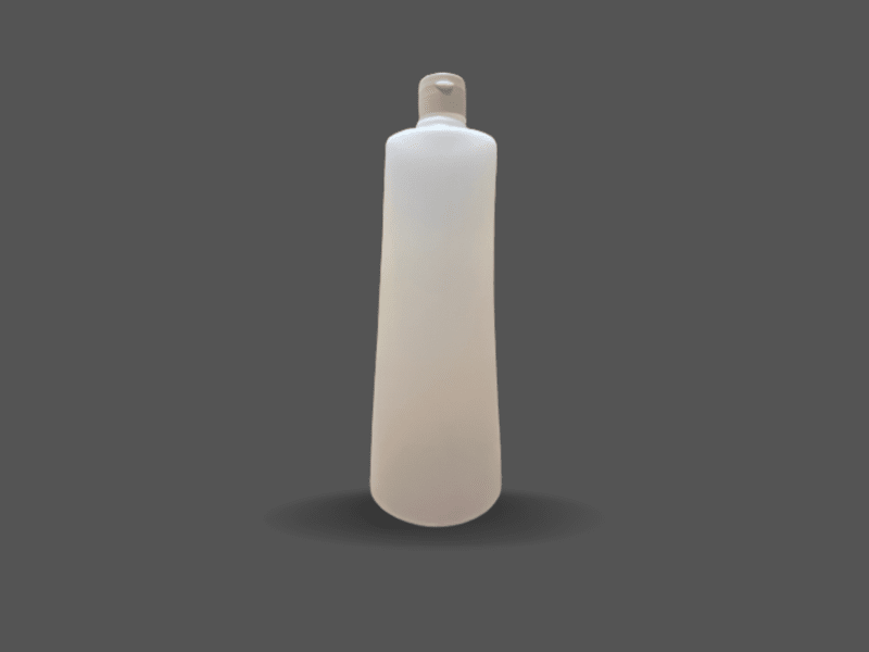 Transparent plastic lotion bottle