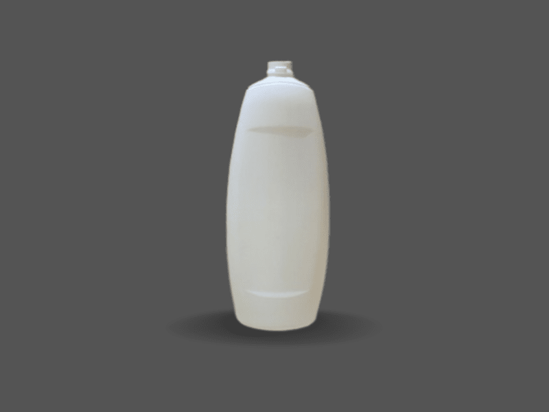 White round plastic shampoo bottle